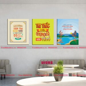 Tranh khẩu hiệu gia đình Bộ 3 Tranh