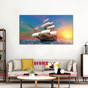 Tranh Phong Thủy Thuyền Buồm Xuôi Gió 03