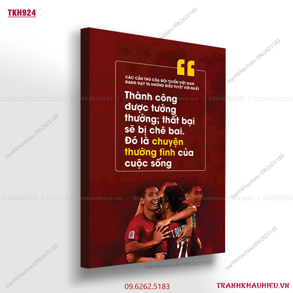Các cầu thủ của đội tuyển Việt Nam đang dạy ta những điều tuyệt vời nhất. Thành công được tưởng thưởng, thất bại bị chê bai. Đó la chuyện thường tình của cuộc sống - TKH924