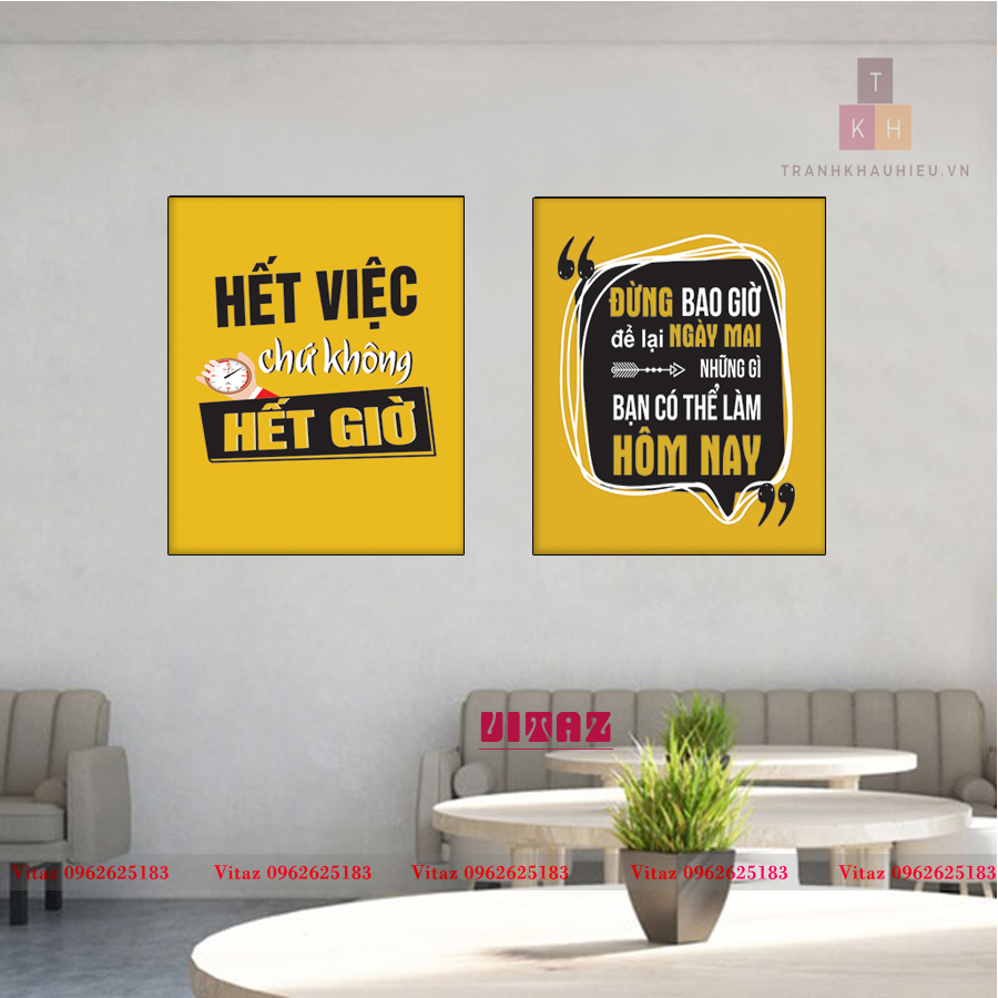 Tranh Trang Trí Văn Phòng Bộ 2 Tranh