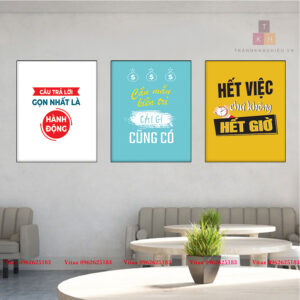 Tranh Khẩu Hiệu Văn Phòng Tạo Động Lực Bộ 3 Tranh