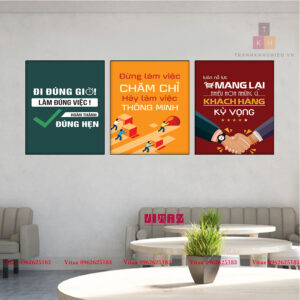 Tranh Văn Phòng Slogan Bộ 3 Tranh