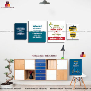 Tranh Động Lực Văn Phòng Khẩu Hiệu Bộ 4 Tranh