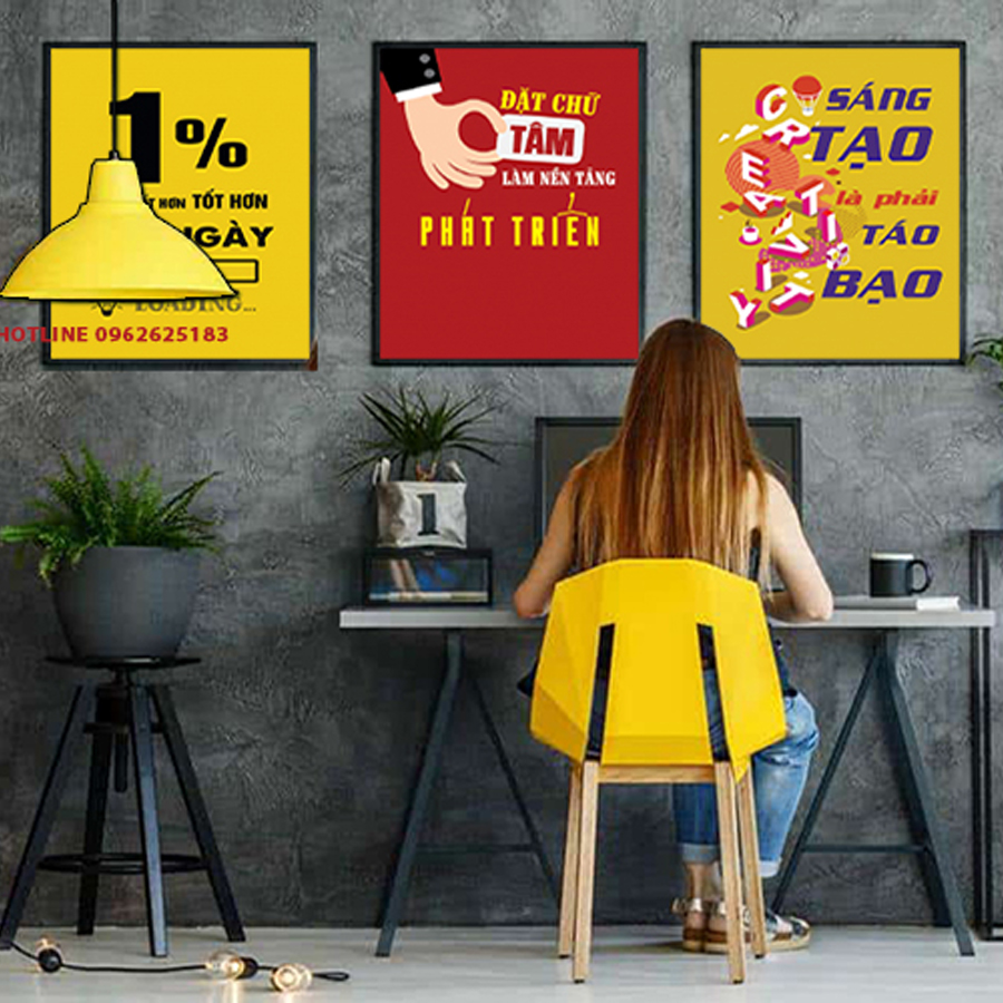 Tranh Trang Trí Văn Phòng Tạo Động Lực Bộ 3 Tranh