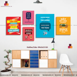 Tranh Khẩu Hiệu Tạo Động Lực Văn Phòng Bộ 5 Tranh