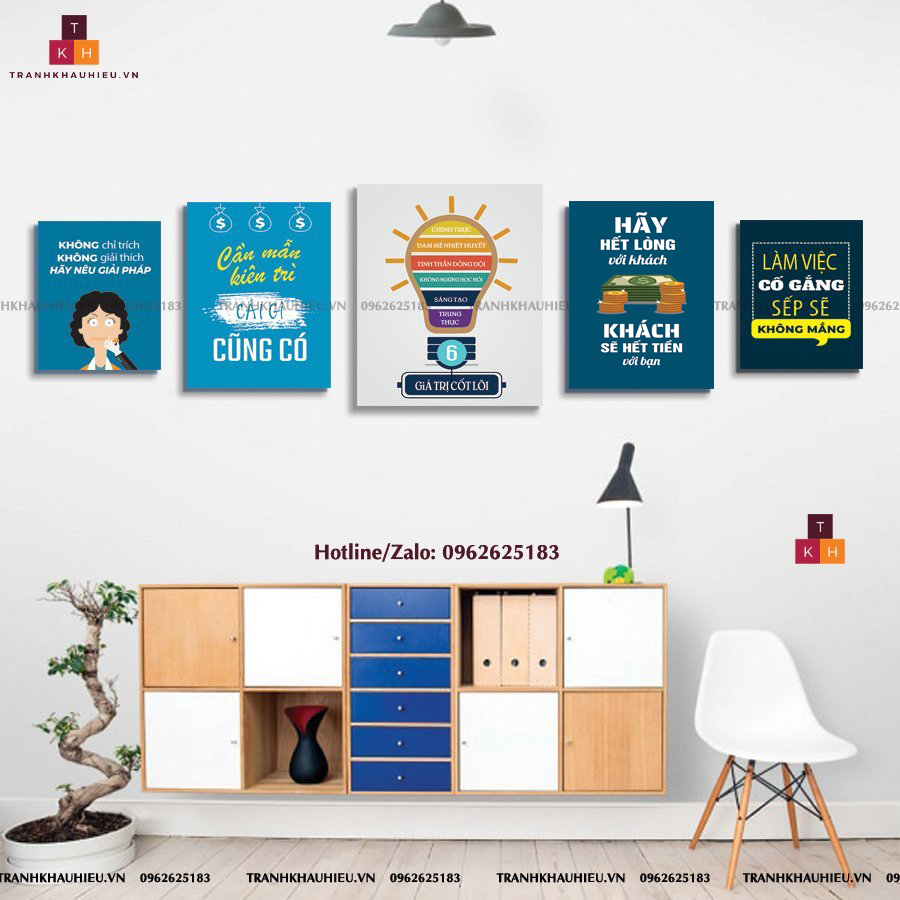 Tranh Slogan Văn Phòng Bộ 5 tranh