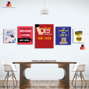 Tranh Slogan Tạo Động Lực Văn Phòng Bộ 5 Tranh