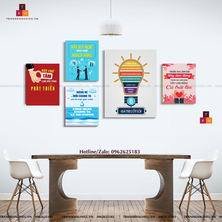 Bộ 5 Tranh Khẩu Hiệu Văn Phòng